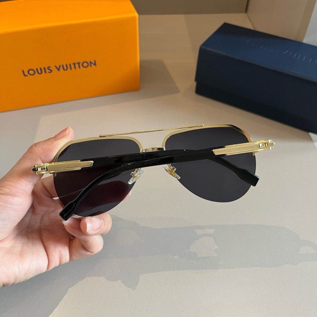 Louis Vuitton Metal Aviator Gold Lens Sunglasses for Men & Women - 933809 - detail image 7
