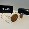 Chanel Metal Fashion Brown Lens Sunglasses for Men & Women - 997764