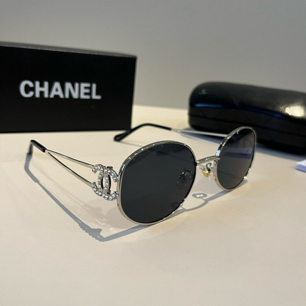 Chanel Metal Fashion Silver Lens Sunglasses for Men & Women - 997767