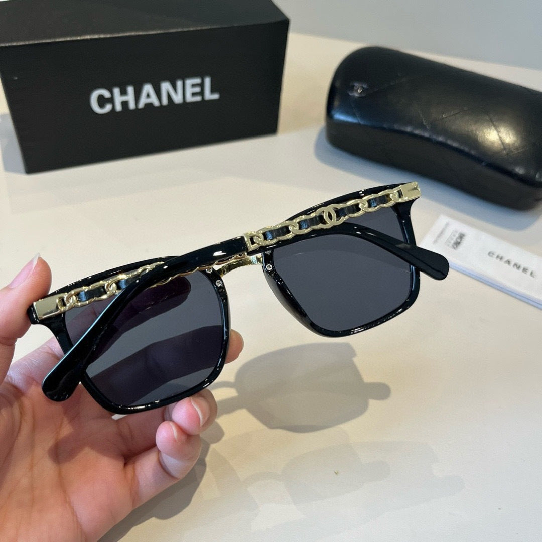 Chanel Oversized Black Lens Sunglasses for Men & Women - 997775 - detail image 7