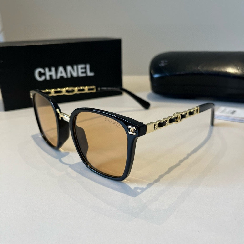 Chanel Oversized Gold Lens Sunglasses for Men & Women - 997776 - detail image 3