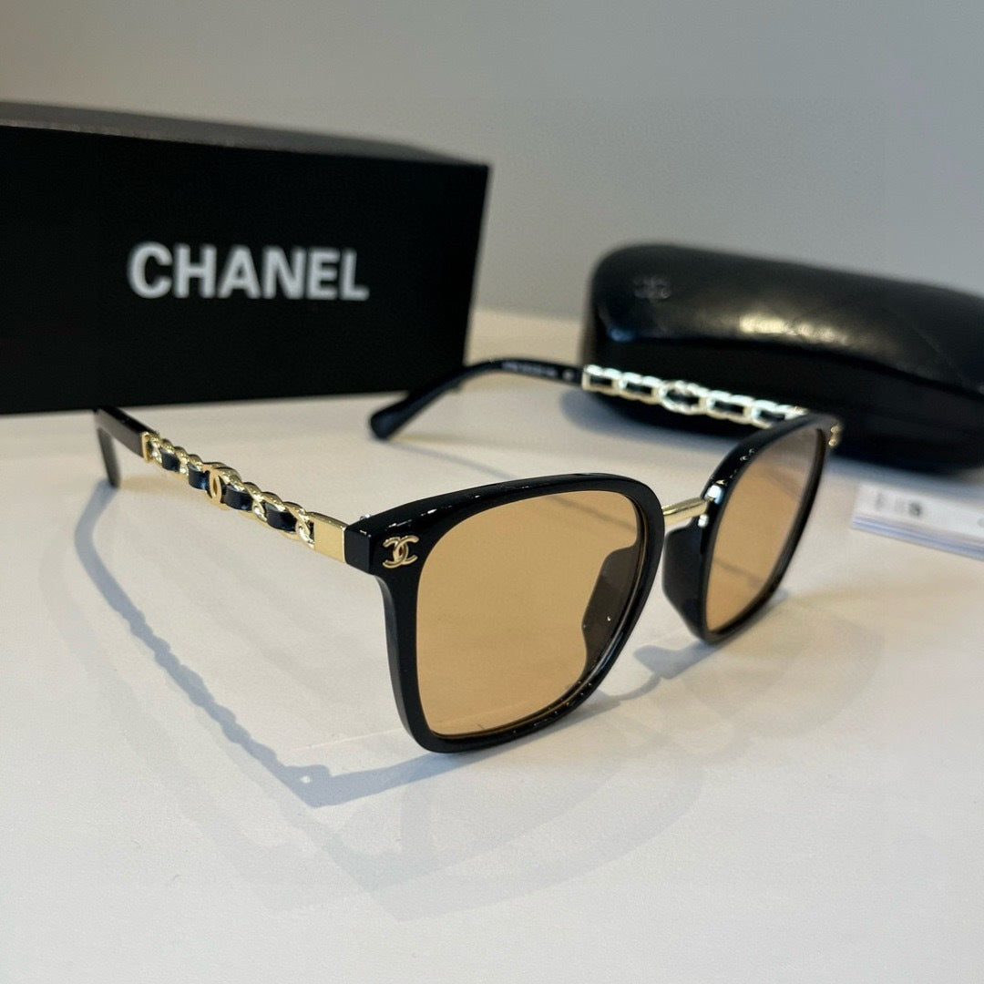 Chanel Oversized Gold Lens Sunglasses for Men & Women - 997776