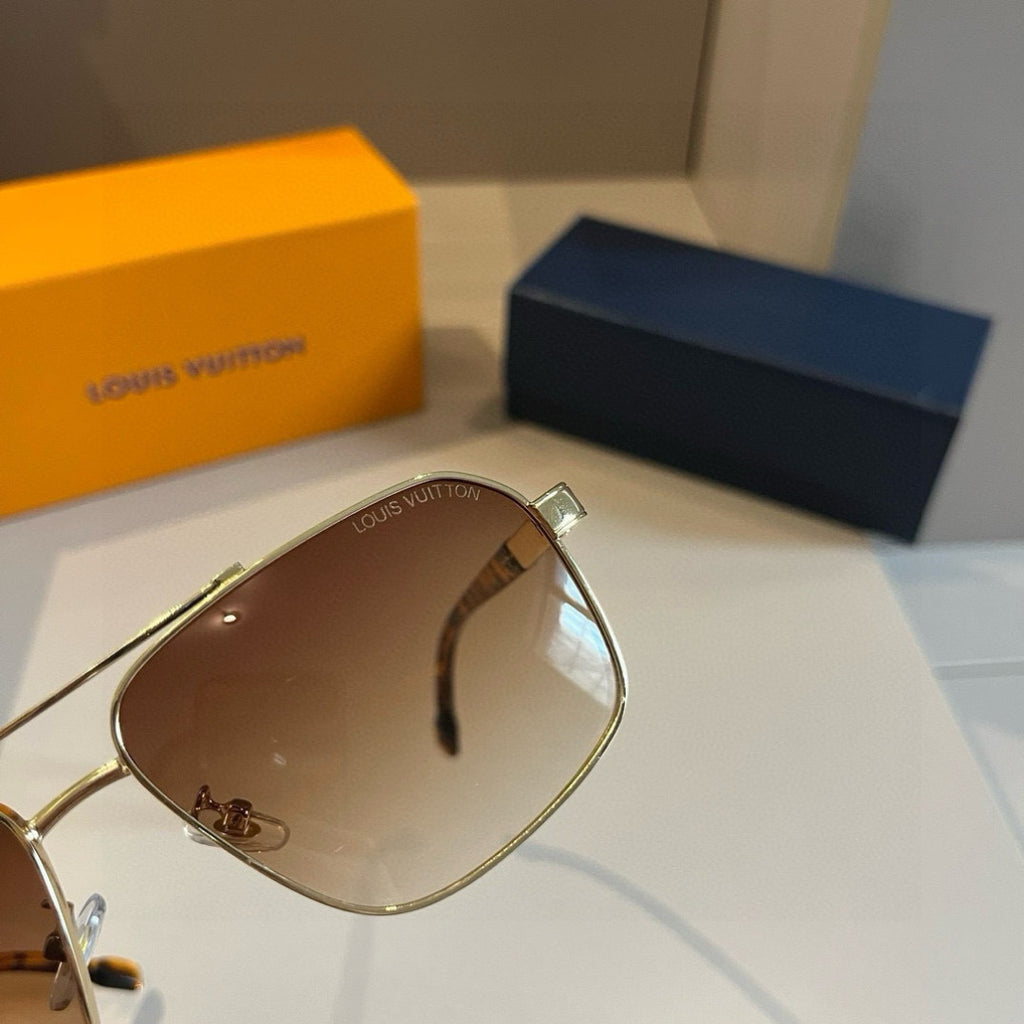 Louis Vuitton Metal Aviator Gold Lens Sunglasses for Men & Women - 933787 - detail image 5