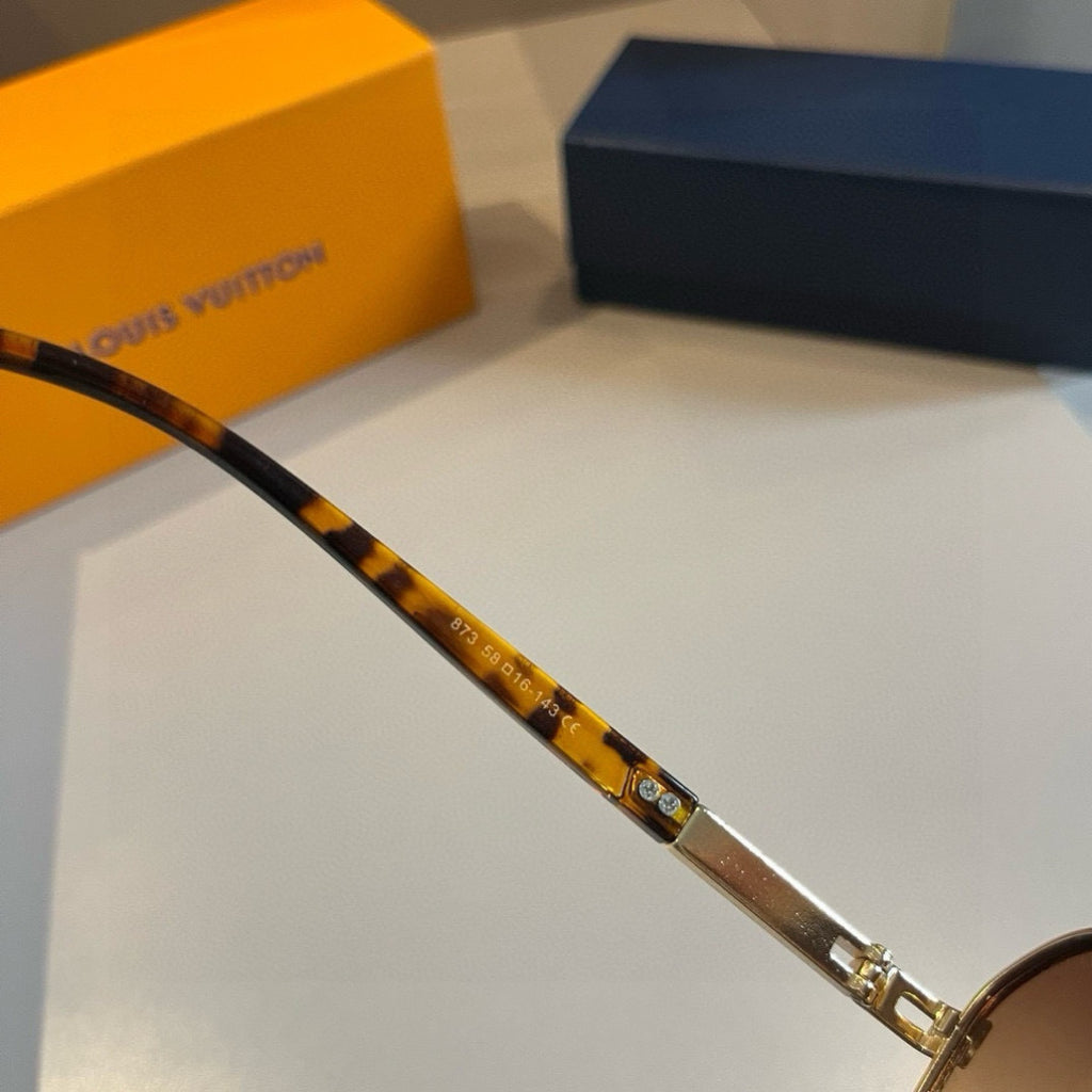 Louis Vuitton Metal Aviator Gold Lens Sunglasses for Men & Women - 933787 - detail image 8