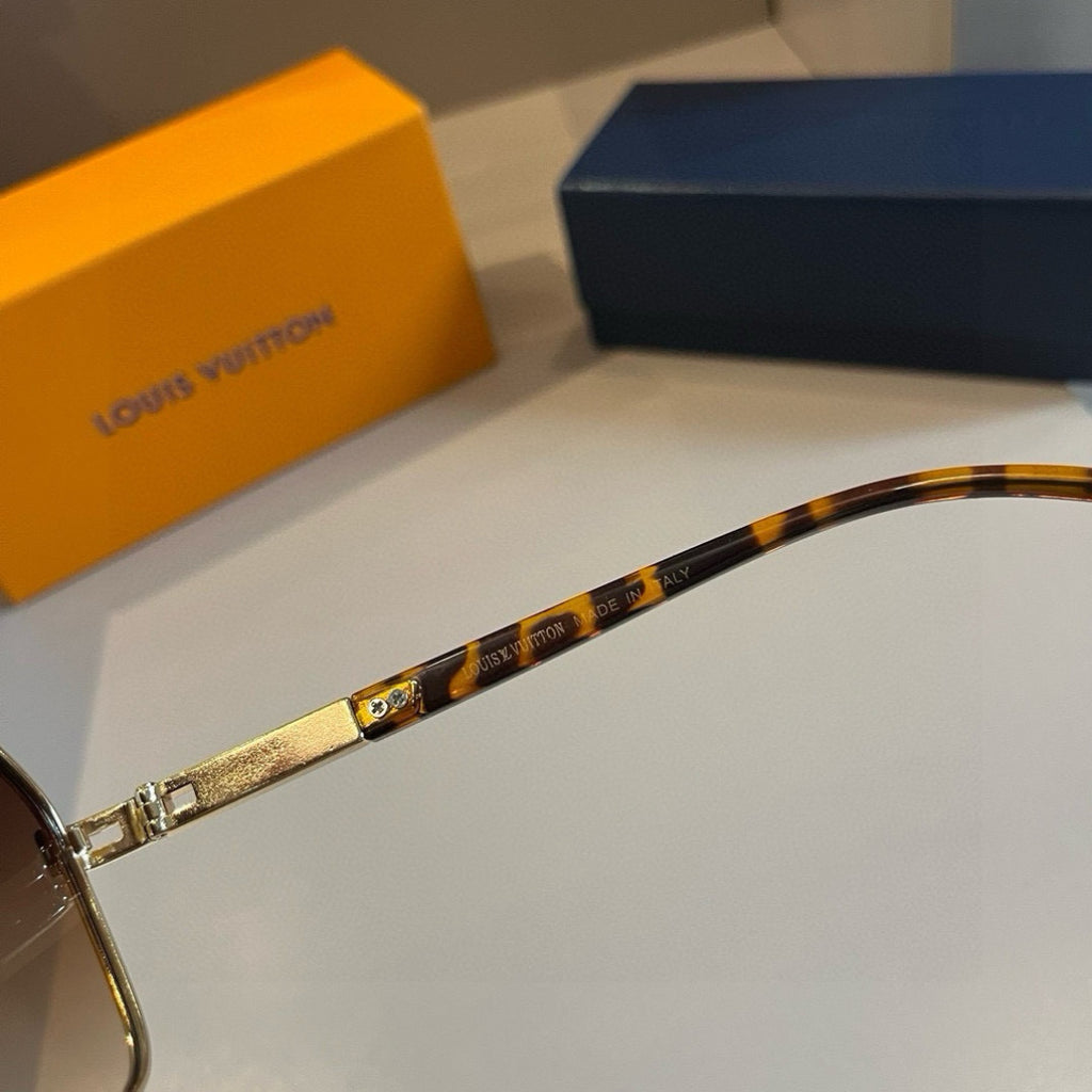 Louis Vuitton Metal Aviator Gold Lens Sunglasses for Men & Women - 933787 - detail image 9