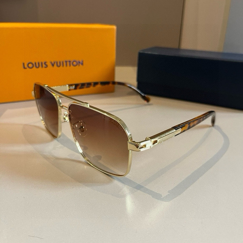Louis Vuitton Metal Aviator Gold Lens Sunglasses for Men & Women - 933787 - detail image 3