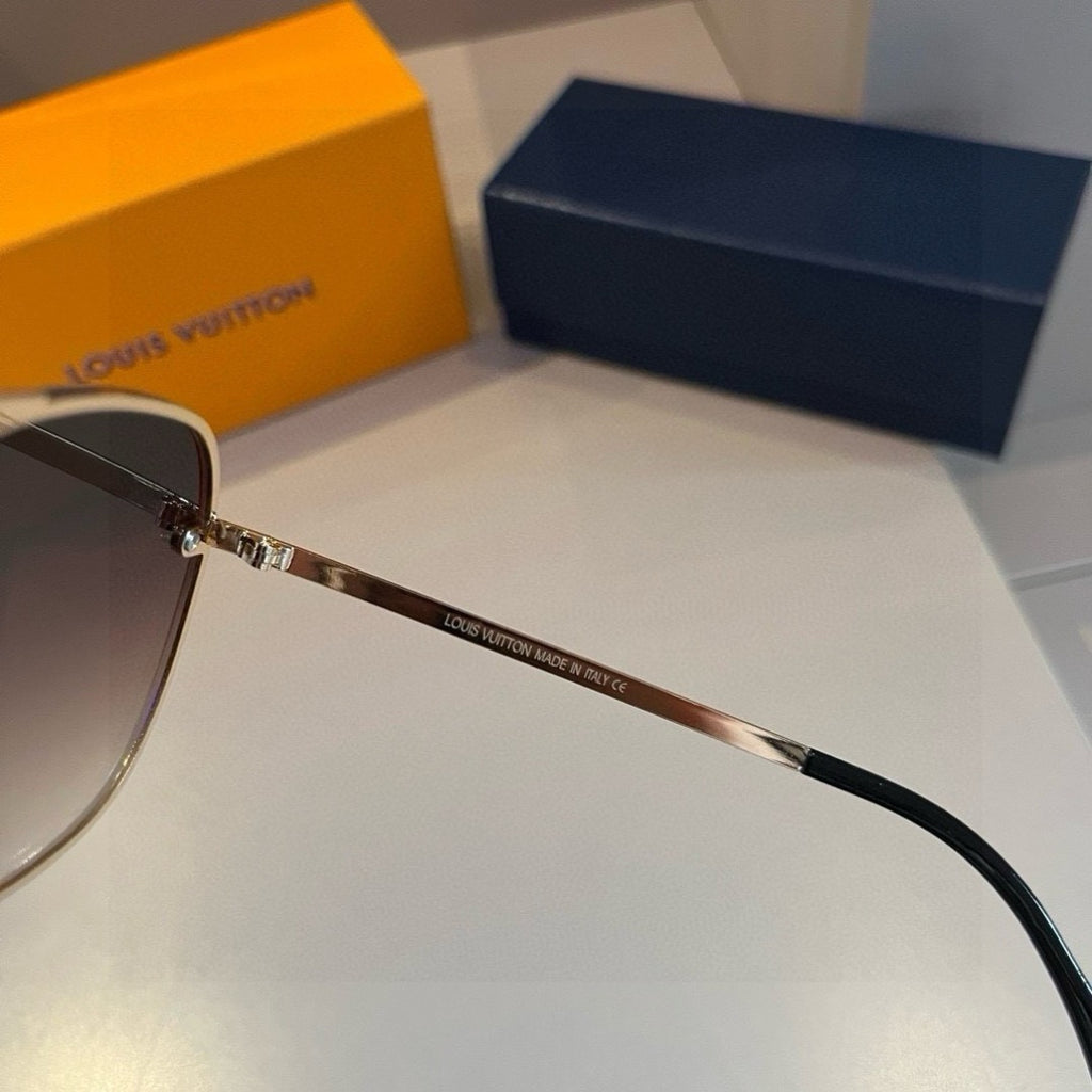 Louis Vuitton Metal Aviator Gold Lens Sunglasses for Men & Women - 464725 - detail image 6