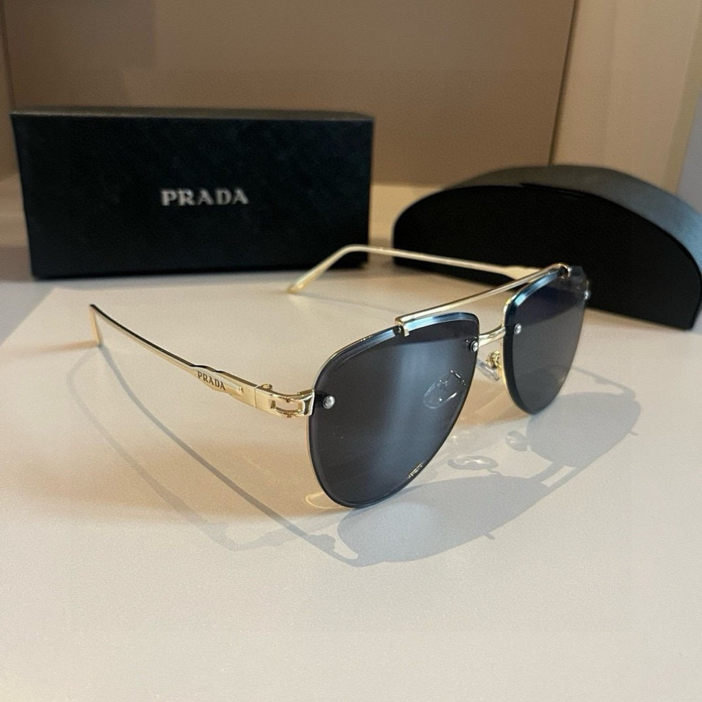 Prada Polarized Fashion Gold Lens Sunglasses for Men - 432083
