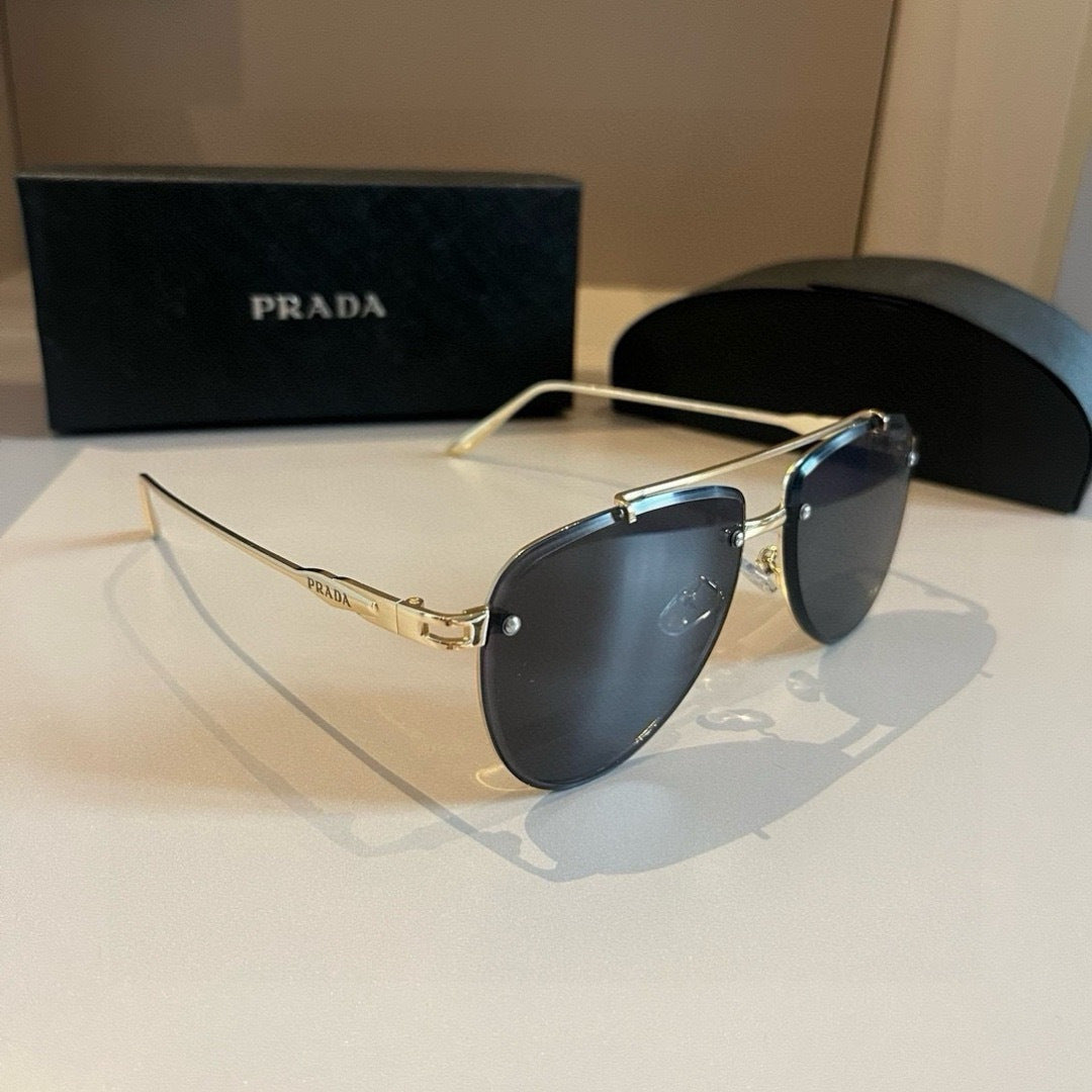 Prada Polarized Fashion Gold Lens Sunglasses for Men - 432083
