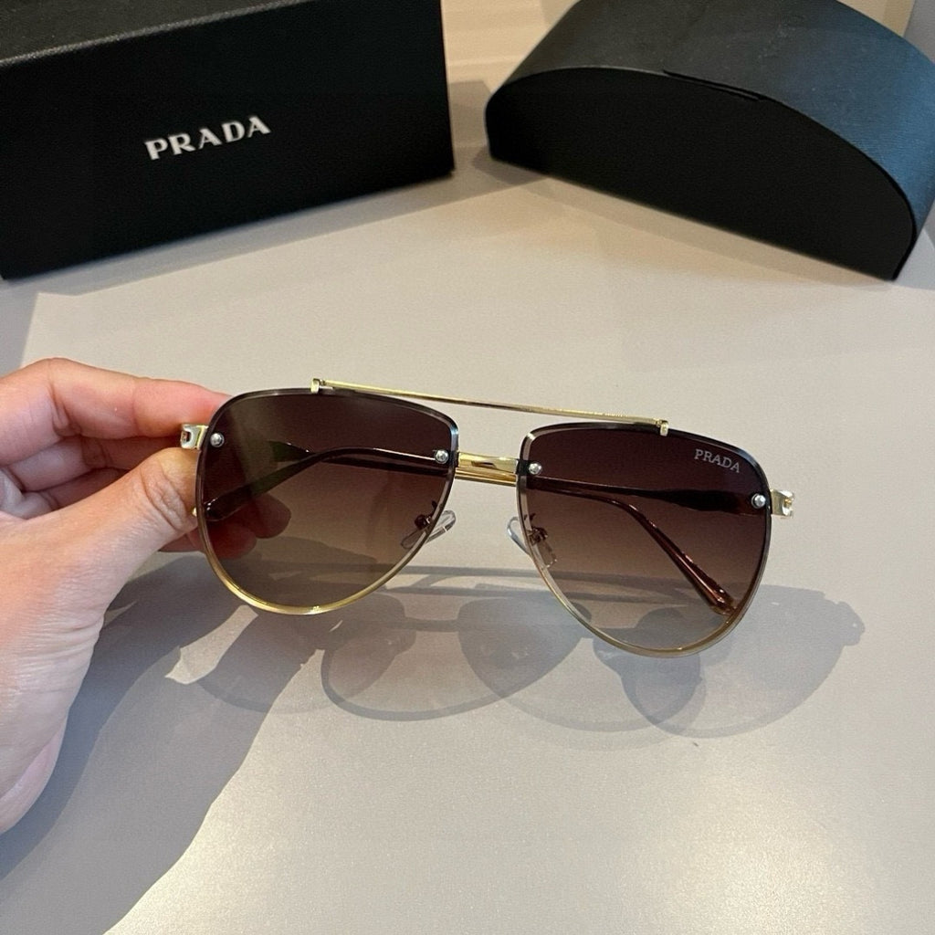 Prada Polarized Fashion Gold Lens Sunglasses for Men - 432084 - detail image 4