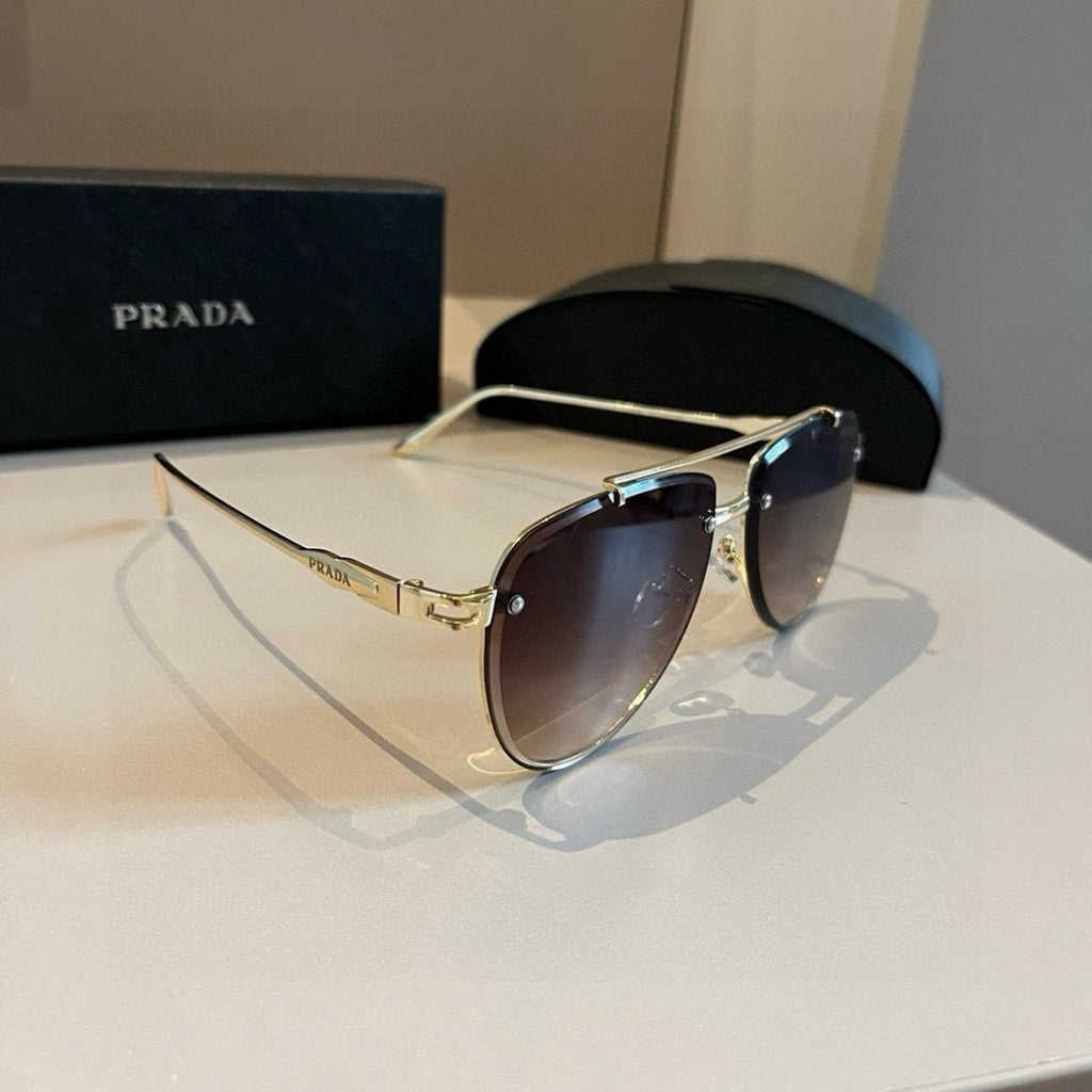 Prada Polarized Fashion Gold Lens Sunglasses for Men - 432084