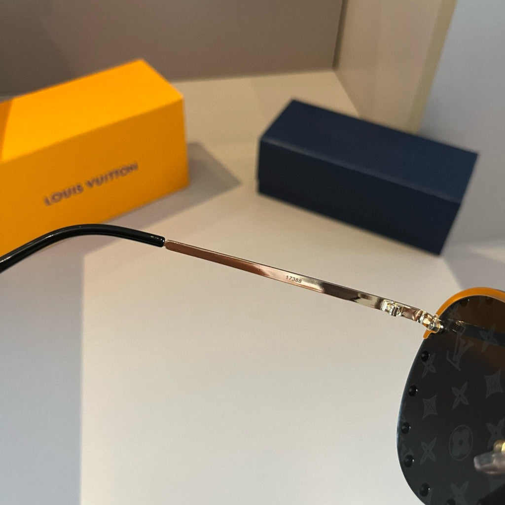 Louis Vuitton Metal Aviator Gold Lens Sunglasses for Men & Women - 448677 - detail image 7