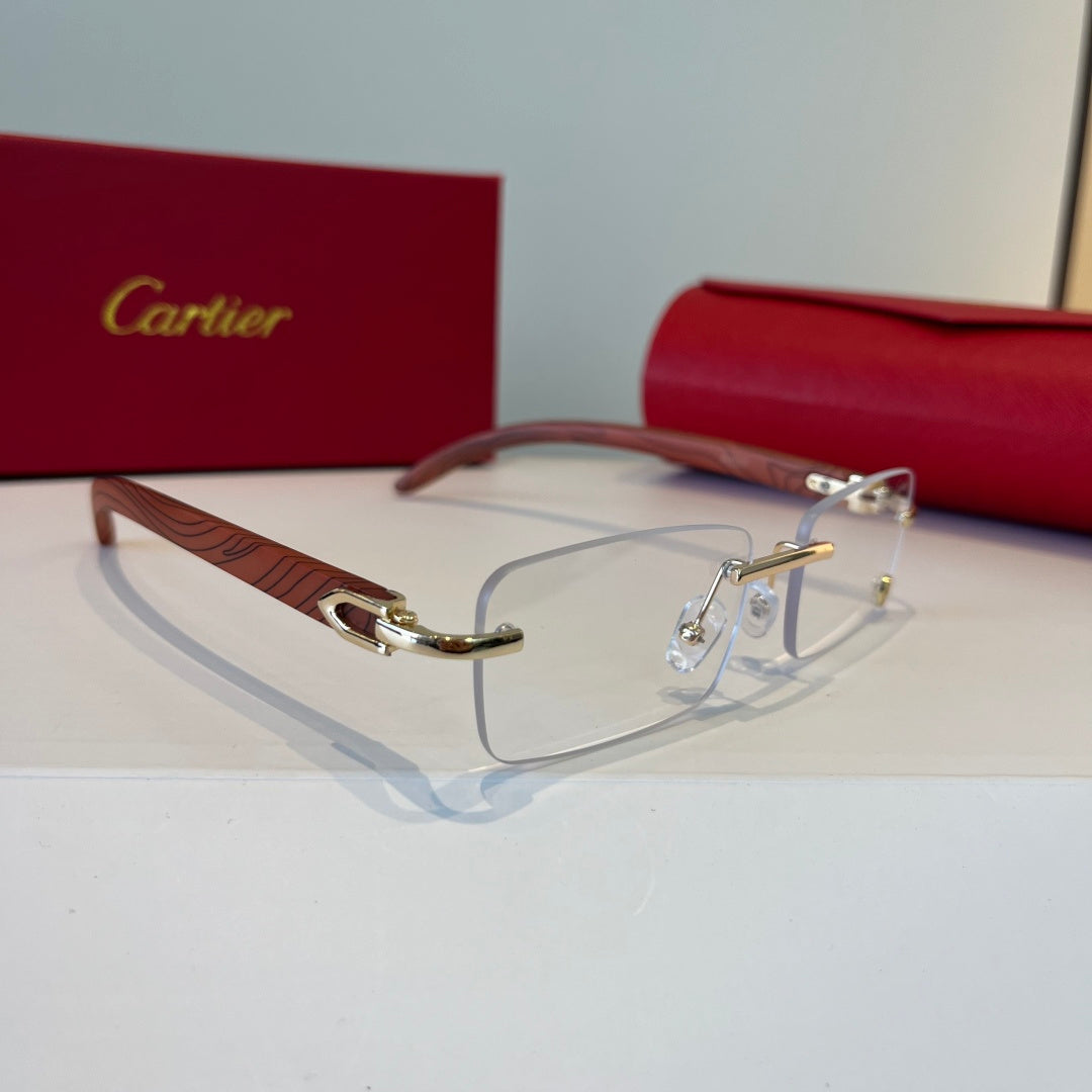 Cartier Lightweight Metal Rimless Silver Lens Sunglasses for Men & Wo - 998200