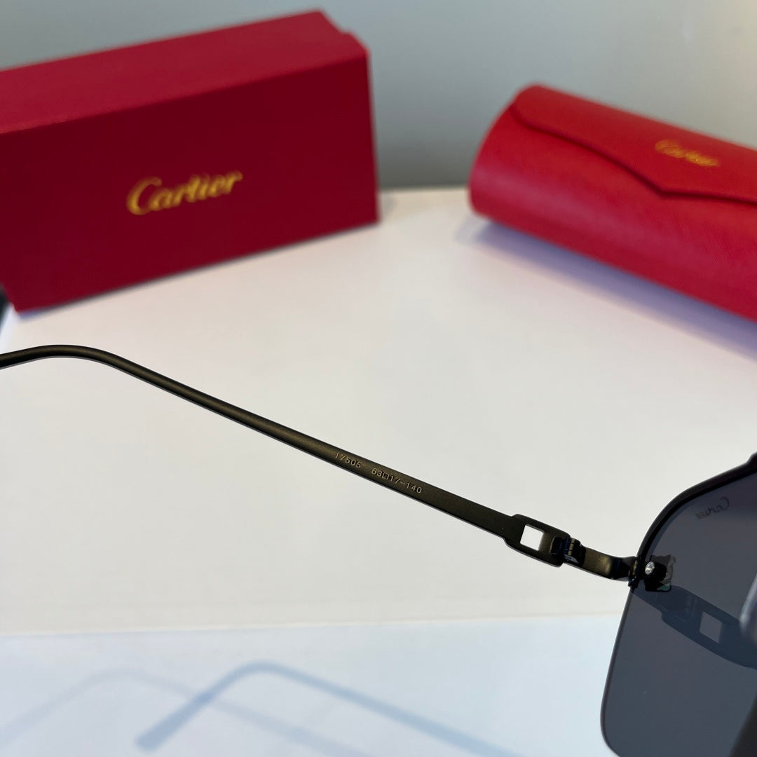 Cartier Metal Fashion Silver Lens Sunglasses for Men & Women - 998201 - detail image 11