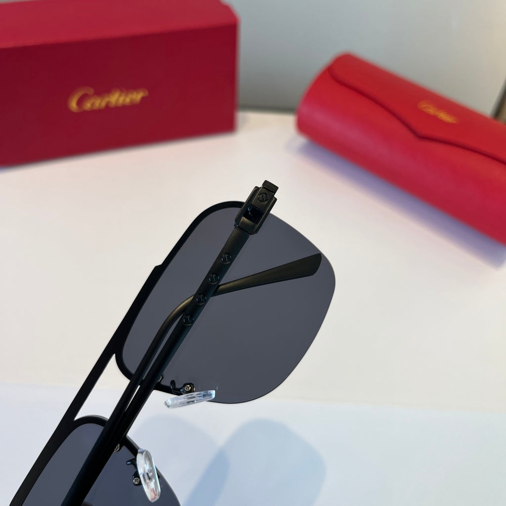 Cartier Metal Fashion Silver Lens Sunglasses for Men & Women - 998201 - detail image 8