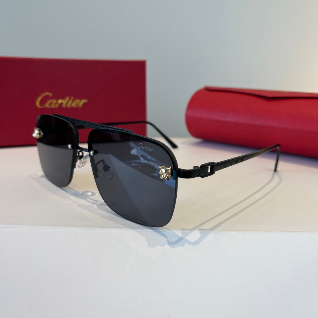Cartier Metal Fashion Silver Lens Sunglasses for Men & Women - 998201 - detail image 3