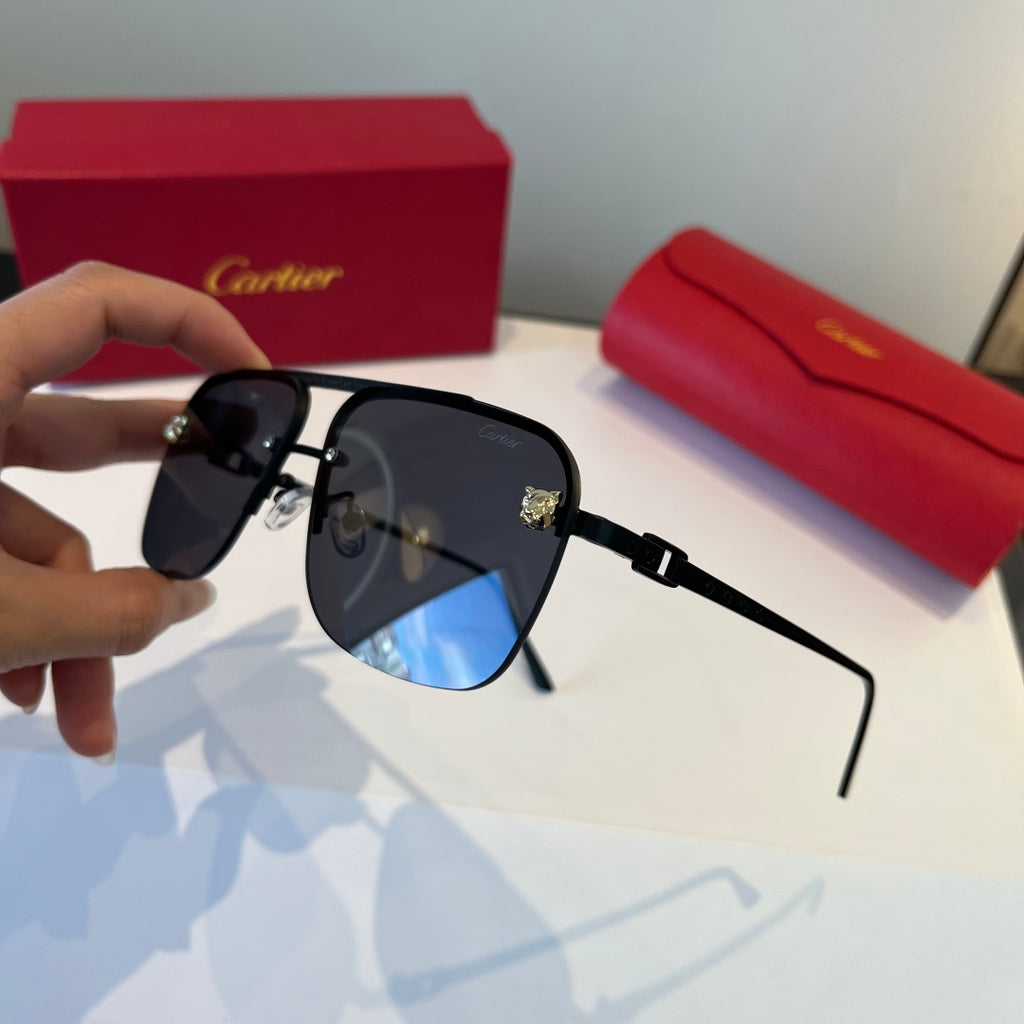 Cartier Metal Fashion Silver Lens Sunglasses for Men & Women - 998201 - detail image 4