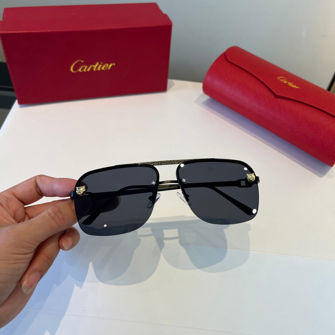 Cartier Metal Fashion Silver Lens Sunglasses for Men & Women - 998201 - detail image 5