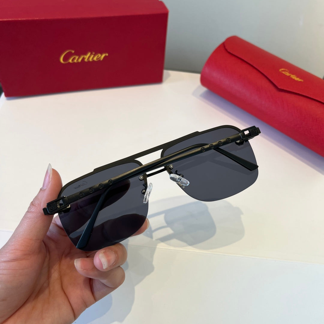 Cartier Metal Fashion Silver Lens Sunglasses for Men & Women - 998201 - detail image 9
