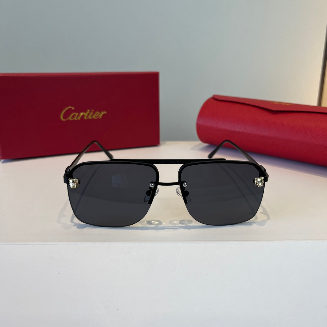 Cartier Metal Fashion Silver Lens Sunglasses for Men & Women - 998201 - detail image 2