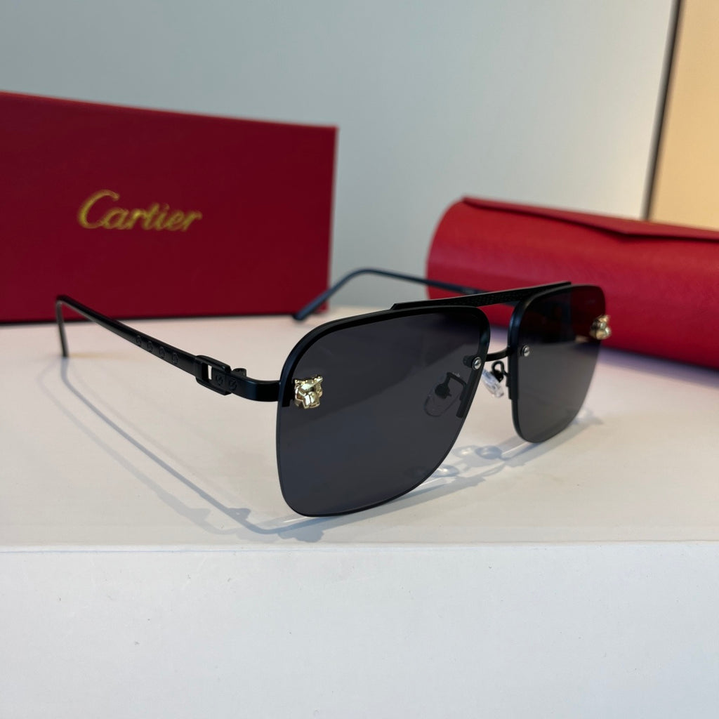Cartier Metal Fashion Silver Lens Sunglasses for Men & Women - 998201