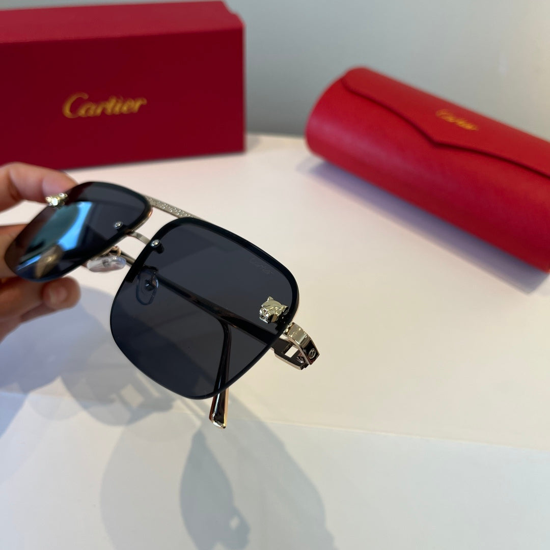 Cartier Metal Fashion Silver Lens Sunglasses for Men & Women - 998202 - detail image 8