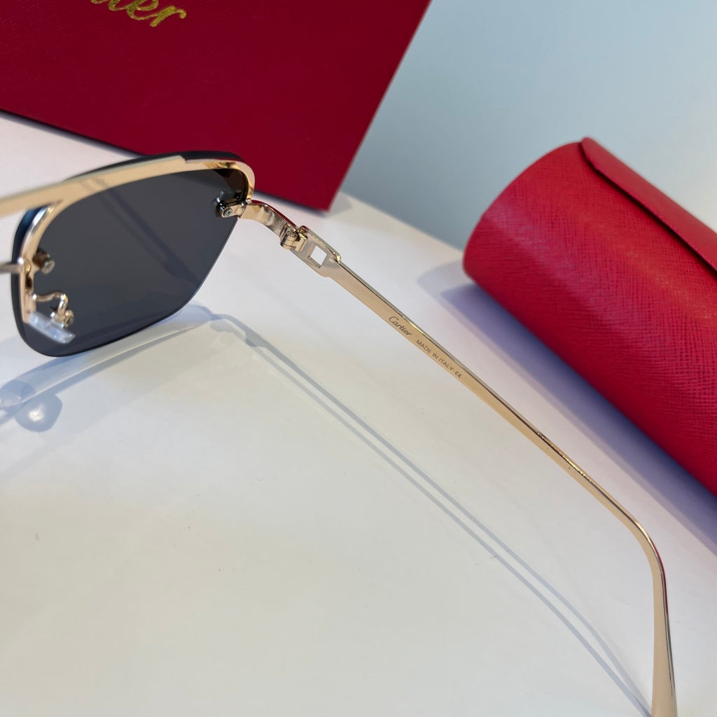 Cartier Metal Fashion Silver Lens Sunglasses for Men & Women - 998202 - detail image 4