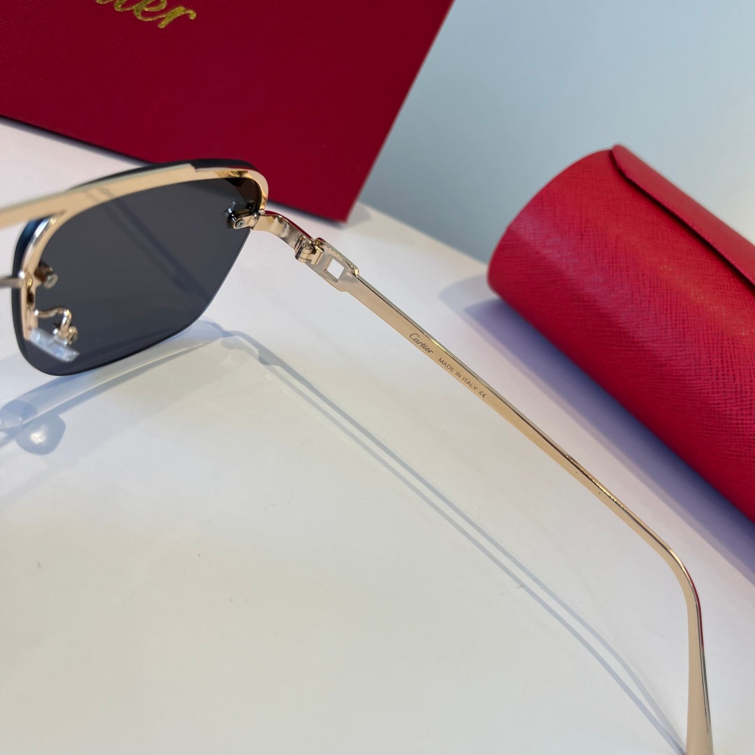 Cartier Metal Fashion Silver Lens Sunglasses for Men & Women - 998202 - detail image 4