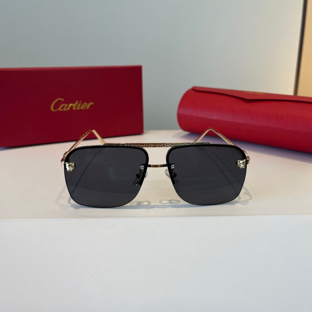 Cartier Metal Fashion Silver Lens Sunglasses for Men & Women - 998202 - detail image 2