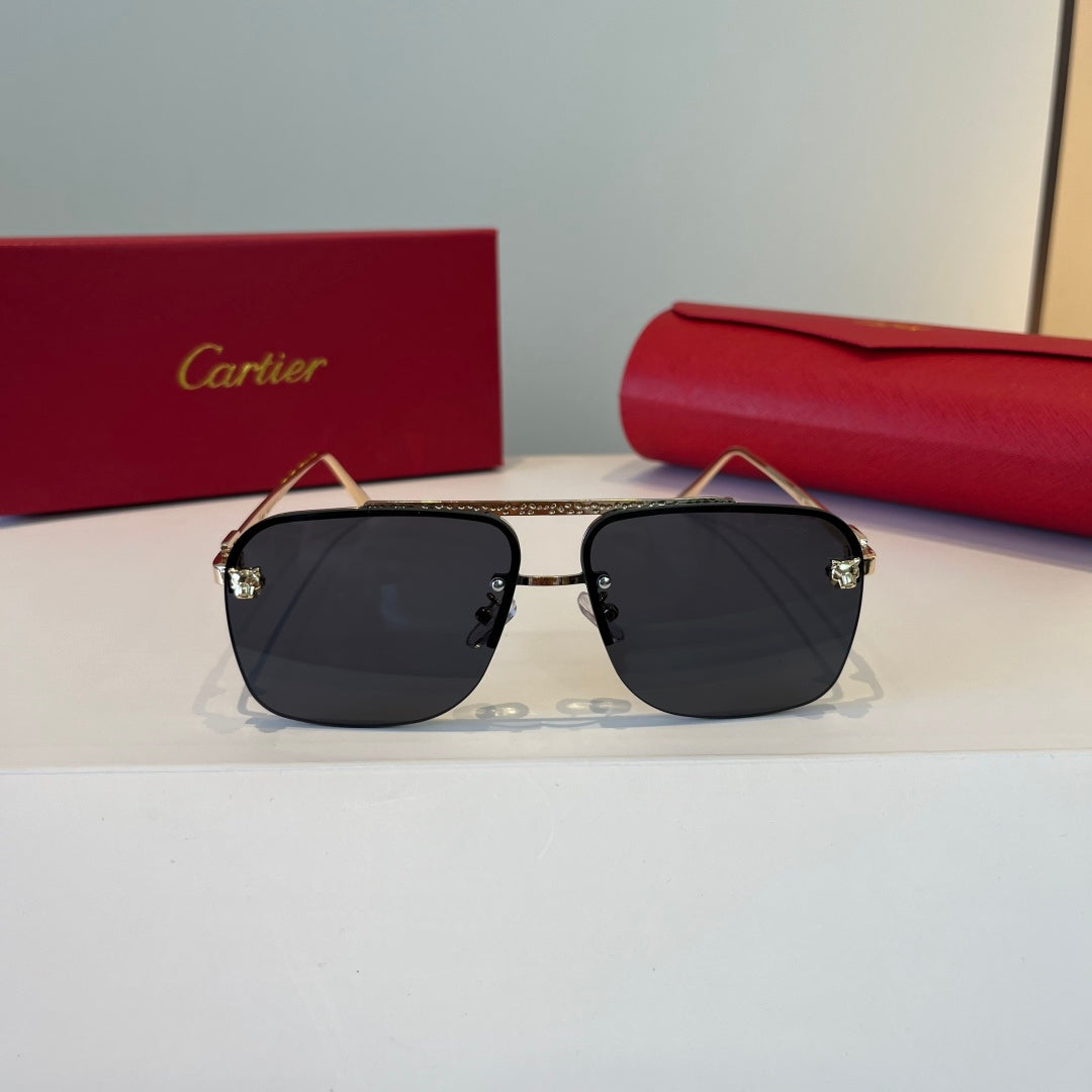 Cartier Metal Fashion Silver Lens Sunglasses for Men & Women - 998202 - detail image 2