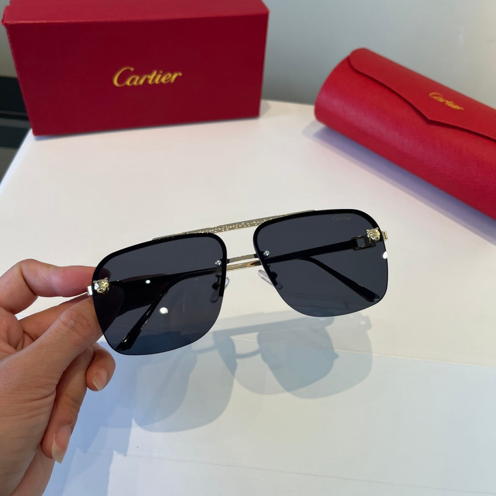 Cartier Metal Fashion Silver Lens Sunglasses for Men & Women - 998202 - detail image 9