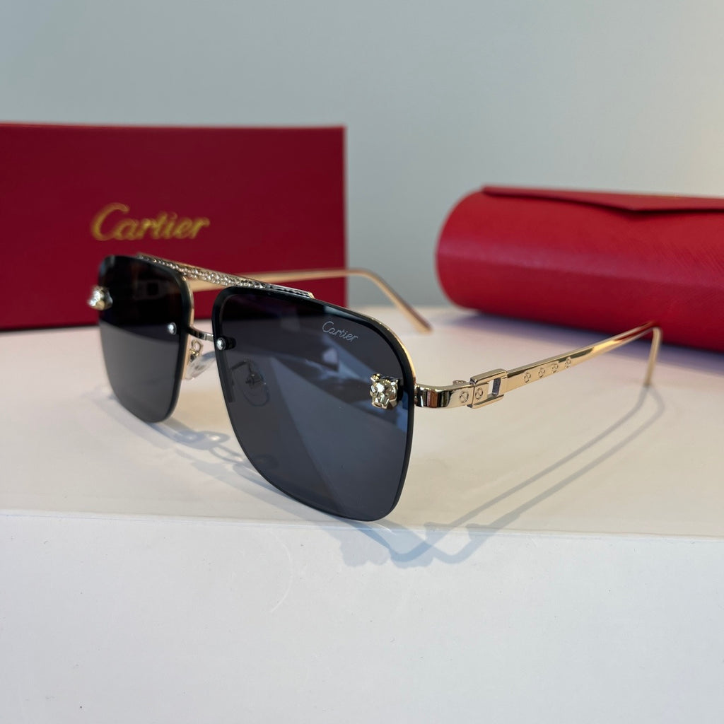 Cartier Metal Fashion Silver Lens Sunglasses for Men & Women - 998202 - detail image 3