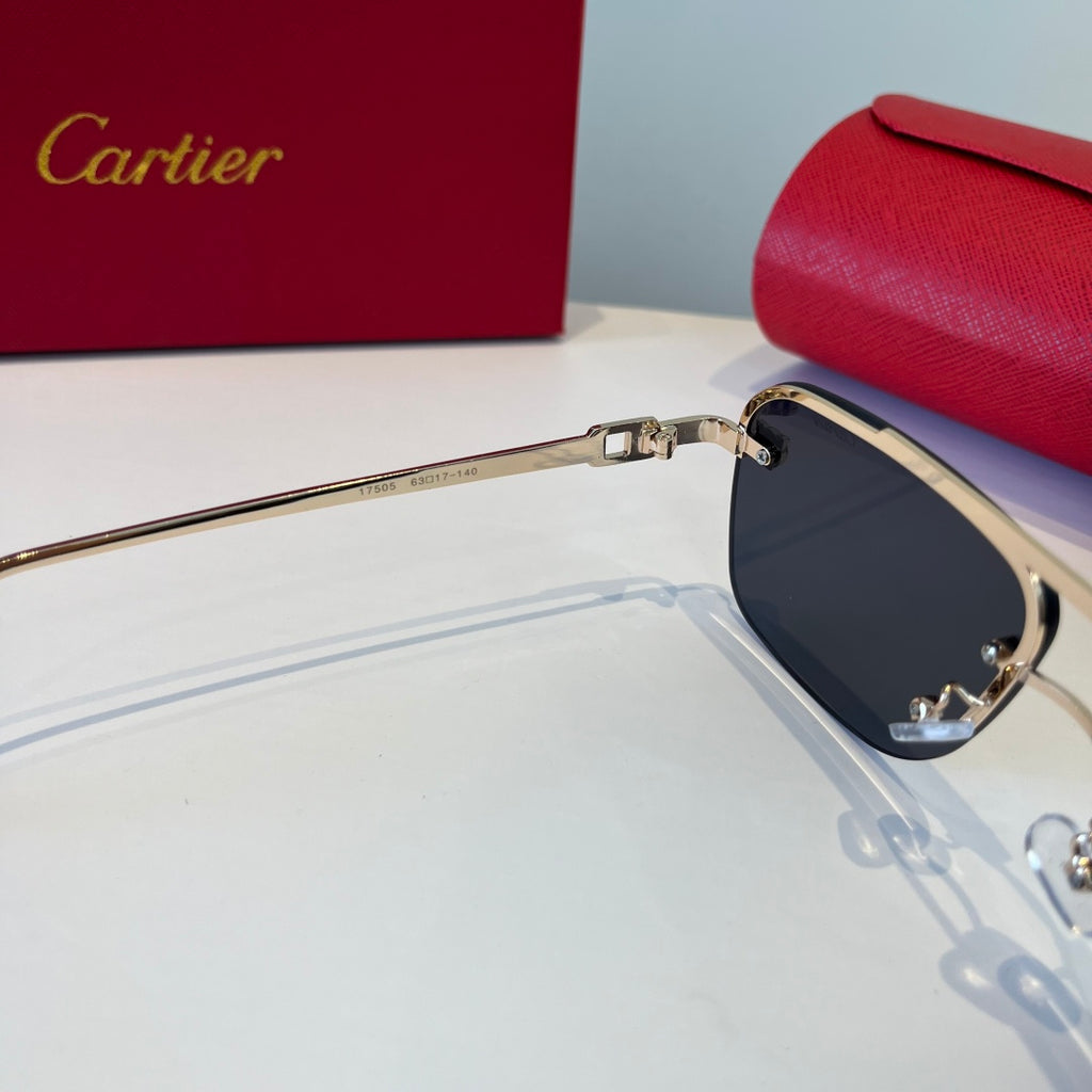 Cartier Metal Fashion Silver Lens Sunglasses for Men & Women - 998202 - detail image 5