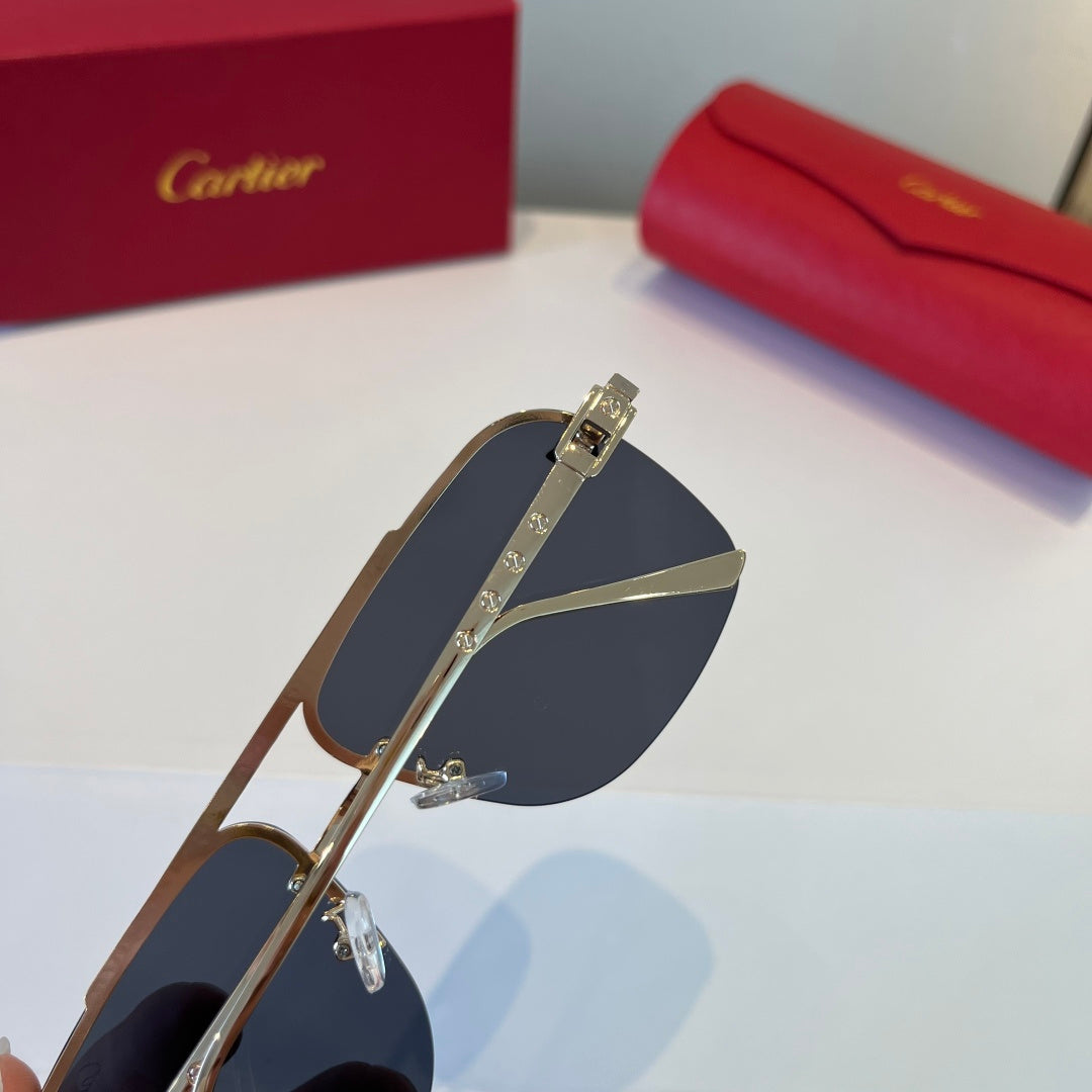 Cartier Metal Fashion Silver Lens Sunglasses for Men & Women - 998202 - detail image 7