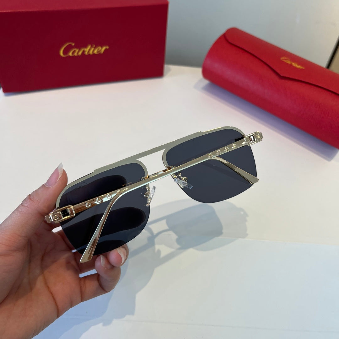 Cartier Metal Fashion Silver Lens Sunglasses for Men & Women - 998202 - detail image 6