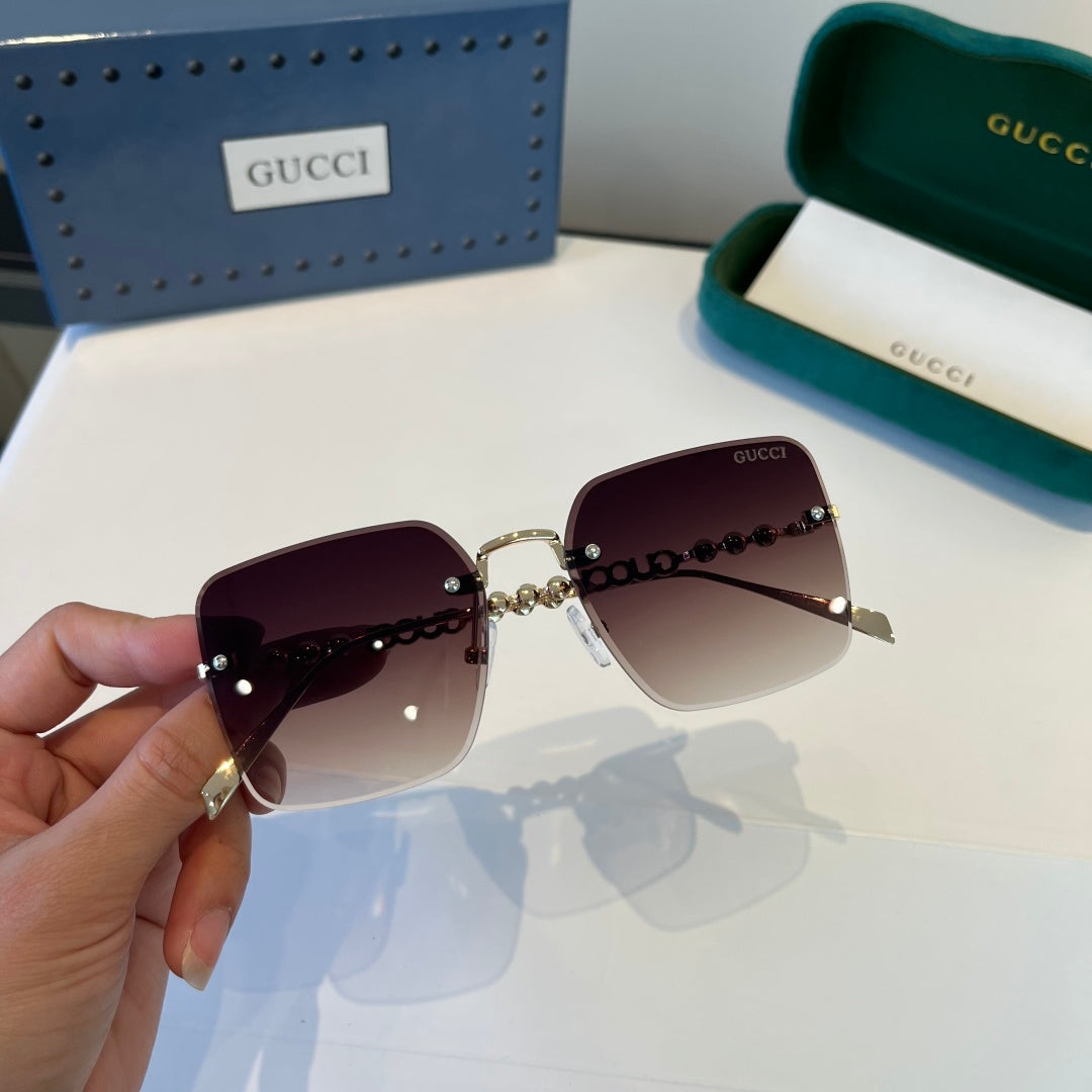 Gucci Oversized Silver Lens Sunglasses for Women - 398292 - detail image 6