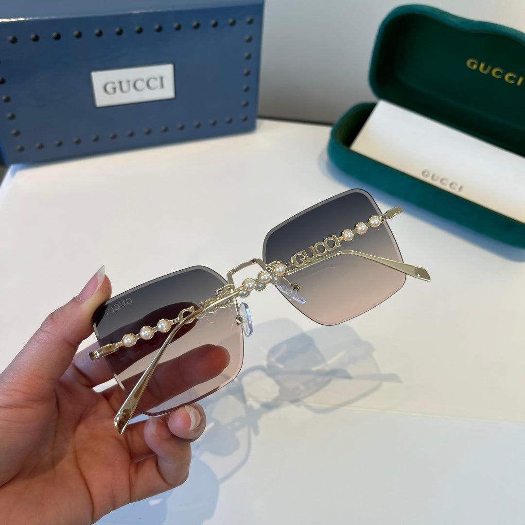 Gucci Oversized Silver Lens Sunglasses for Women - 398293 - detail image 5