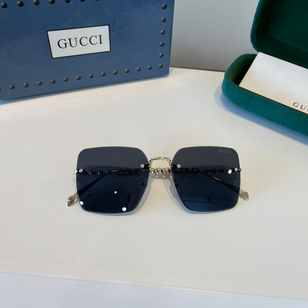 Gucci Oversized Silver Lens Sunglasses for Women - 398294 - detail image 9
