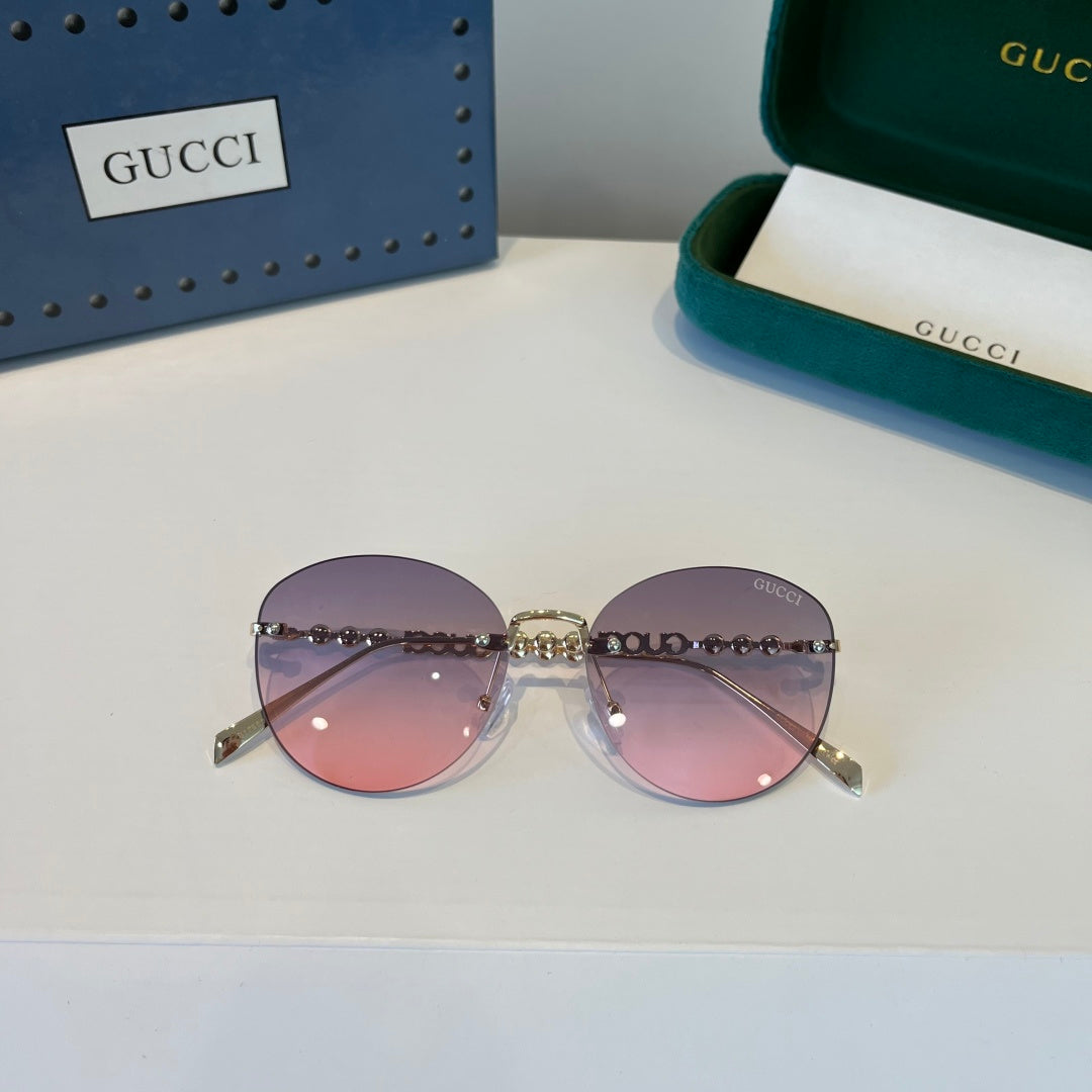 Gucci Oversized Silver Lens Sunglasses for Women - 866913 - detail image 5