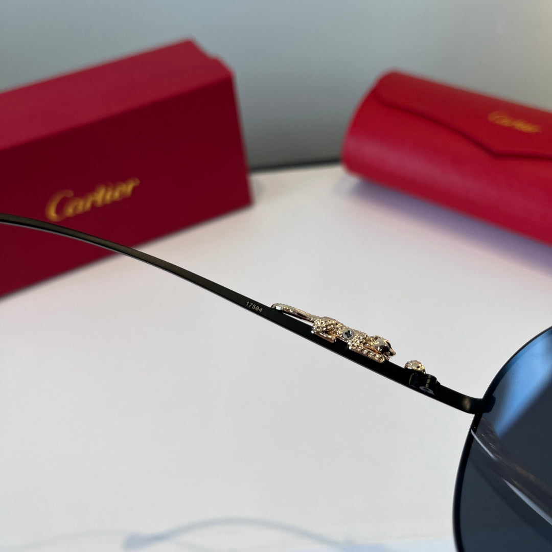 Cartier Lightweight Metal Rimless Silver Lens Sunglasses for Men & Wo - 998268 - detail image 8
