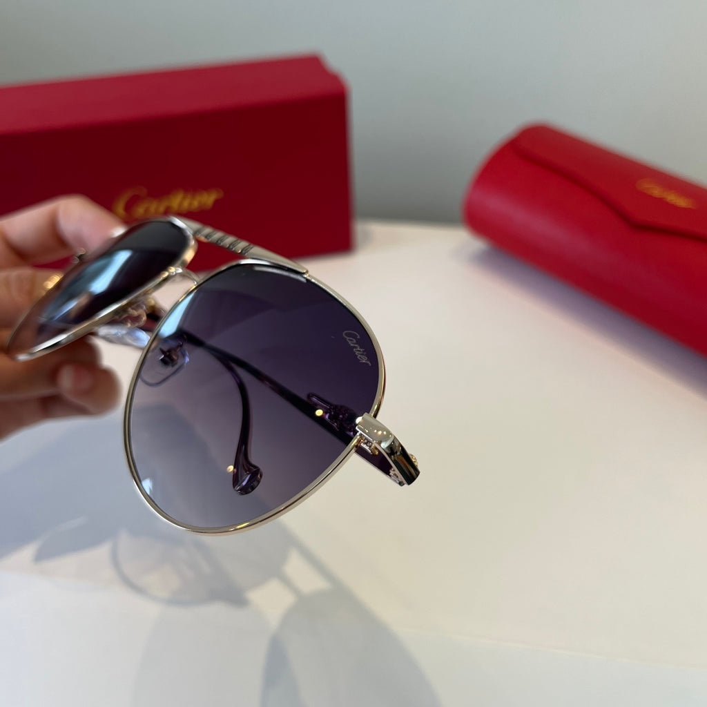 Cartier Lightweight Metal Rimless Silver Lens Sunglasses for Men & Wo - 867188 - detail image 7