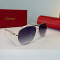 Cartier Lightweight Metal Rimless Silver Lens Sunglasses for Men & Wo - 998267