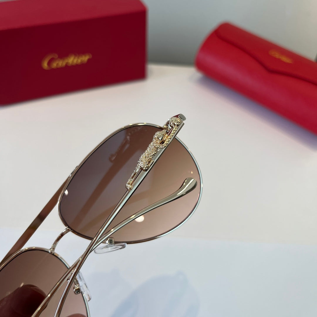 Cartier Lightweight Metal Rimless Brown Lens Sunglasses for Men & Wom - 998269 - detail image 7