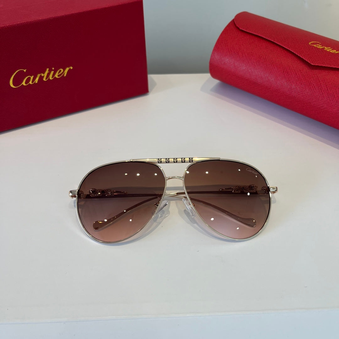 Cartier Lightweight Metal Rimless Brown Lens Sunglasses for Men & Wom - 998269 - detail image 5