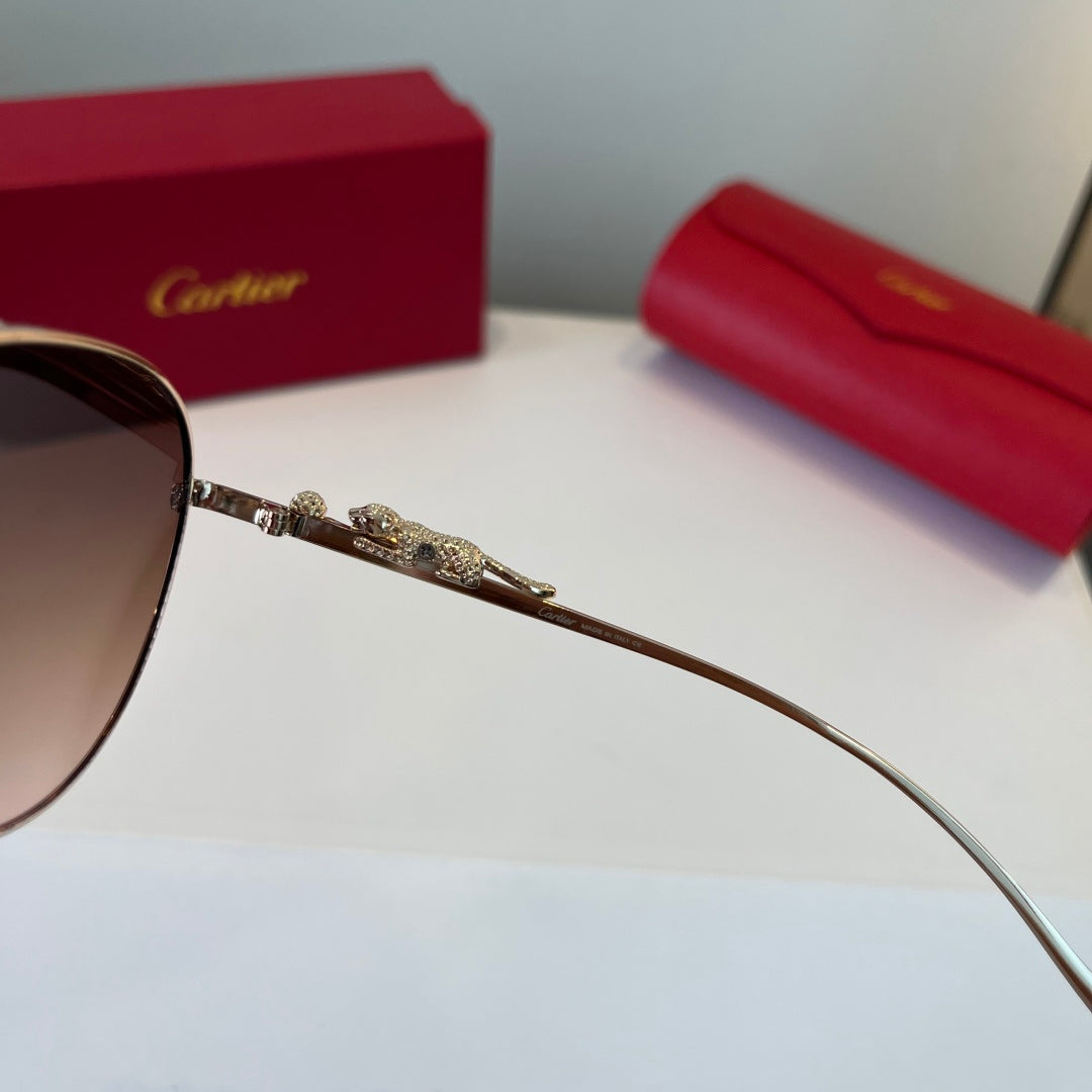 Cartier Lightweight Metal Rimless Brown Lens Sunglasses for Men & Wom - 998269 - detail image 9
