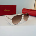 Cartier Lightweight Metal Rimless Brown Lens Sunglasses for Men & Wom - 998269