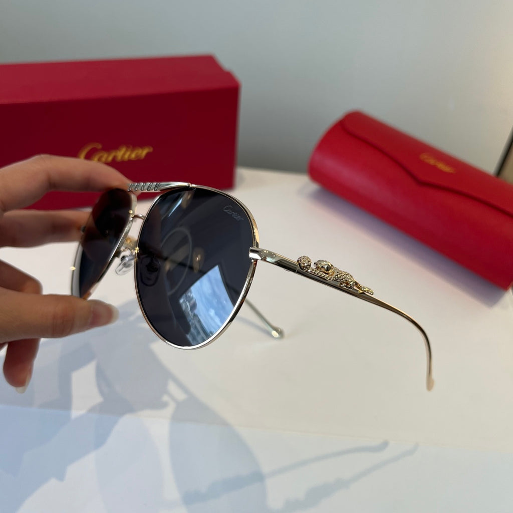 Cartier Lightweight Metal Rimless Silver Lens Sunglasses for Men & Wo - 449504 - detail image 4