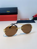 Cartier Lightweight Rimless Brown Lens Sunglasses for Men & Women - 432290