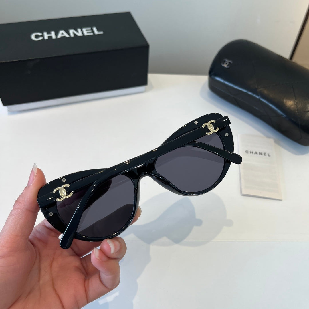 Chanel Cat-Eye Black Lens Sunglasses for Men & Women - 997757 - detail image 7