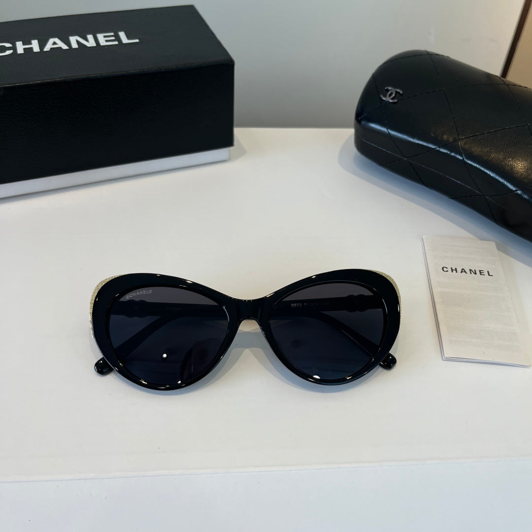 Chanel Cat-Eye Black Lens Sunglasses for Men & Women - 866990 - detail image 9